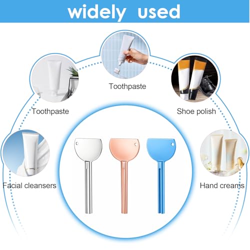 3PCS Metal Tube Squeezer Toothpaste Key Toothpaste Squeezer Tool Stainless Steel Dispenser Tube Squeezers Hand Cream Squeeze Key for Tubes Roller Set for Bathroom Cosmetic, Aids and Accessories