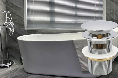 Chrome Freestanding Bathtub Drain Stopper, Compatible with Drain Kit - color: Chrome