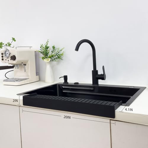 Silicone Sink Edge Protectors For Kitchen Sink Splash Guard, Kitchen Sink Splash Guard, Silicon Sink Protector For Granite,Quartz - Black