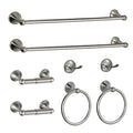8 Pieces Bathroom Hardware Set Brushed Nickel Adjustable Expandable Towel Bars Towel Ring Wall Mount Toilet Paper Holder Towel Hooks Towel Racks Hand Towel Holder Bathroom Accessory Set - color: 8 Pcs Brushed Nickel