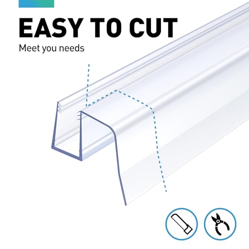 Sliding Shower Door Bottom Seal, 2 PCS 3/8" x 36" Sliding Shower Door Sweep for 3/8Inch Glass, Frameless Glass Door Seal Strip Stop Shower Leaks and Create a Water Barrier - size: For 3/8" Glass