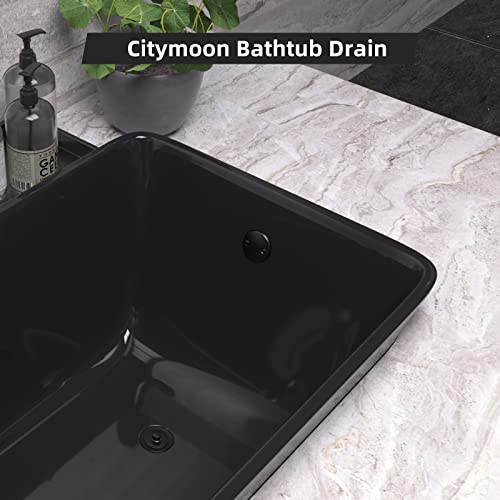 Matte Black Tub Drain and Overflow Kit, Replacement Bath Tub Drain Trim Set,Lift & Turn Bathtub Drain Kit with 2-Hole Overflow Faceplate Conversion Kit Assembly Fine/Coarse Thread - color: Matte Black