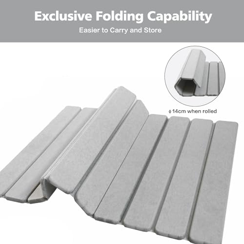 Foldable Stone Bath Mat, Diatomaceous Earth Bath Mat, Non-Slip Super Absorbent Quick Drying Bath Stone Mat, Luxury Bath mat for Bathroom Kitchen Bathtub, 23.4 * 15.4" Gray - color: Folding-gray