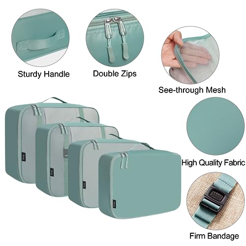 BAGAIL 8 Set Packing Cubes Luggage Packing Organizers for Travel Accessories-Dusty Blue - color: Dusty Blue, size: 8 Set