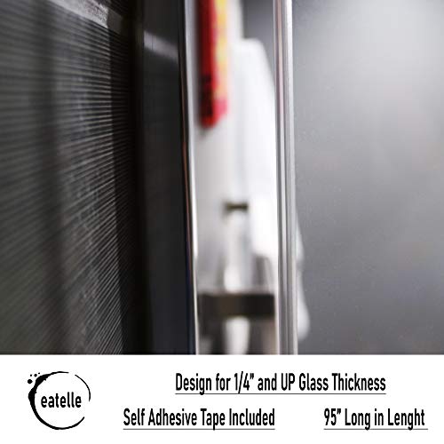 eatelle Vinyl Bulb Translucent Shower Door Seal for 1/4" (6mm) Gap with Pre-Applied 3M Tape, Adhesive Bathroom Seal Strip for 1/4" Thick Glass and UP(3/8, 1/2 Glass) 95 Inch Long