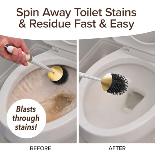 Horsepower Unicorn Gold Edition Electric Toilet Brush – Extra-Long Run Time Motorized Power, 360° Flexible Silicone Bristles, Rechargeable for Effortless Deep Cleaning - color: Unicorn Gold