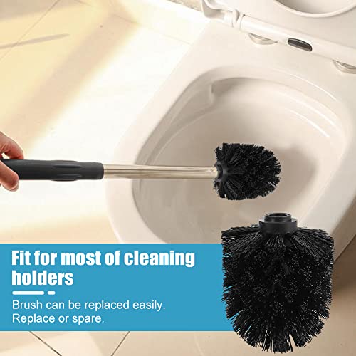 2PCS Toilet Bowl Brush Replacement Head, Toilet Brush Head Replacement with Durable Stiff Bristles, Cleaning Tool for Home Hotel Bathroom (Black) - color: Black