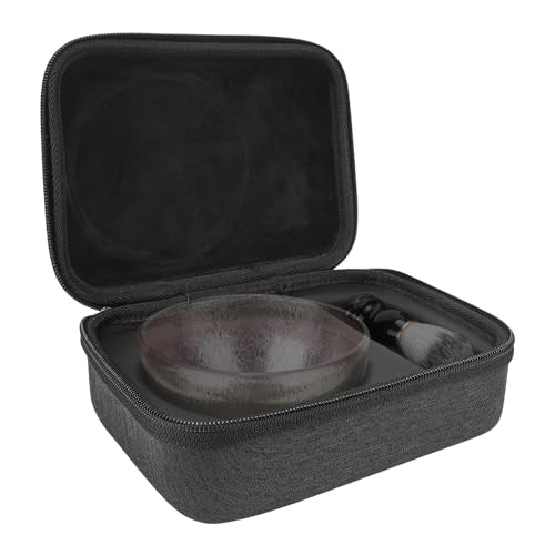 Linkidea Travel Shaving Bowl & Brush Hard Case, Protective Storage for Shaving Soap Bowl and Brush, Portable Wet Shave Organizer, Compatible with Viking Revolution, Beau Brummell (Case Only)