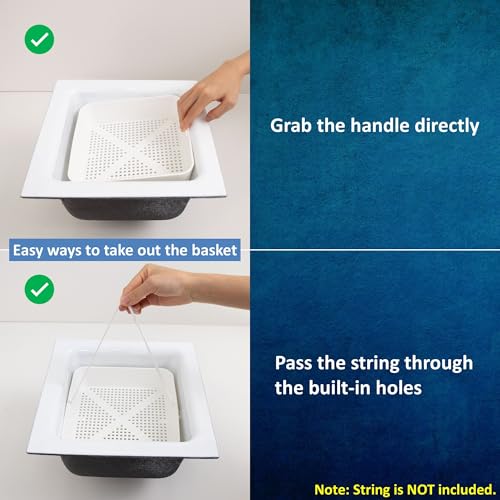 Leyso 8.5-inch Thermoplastic Floor Sink Drian Cover, Square Drain Basket, Drop-in Sink Drain Strainer, Fit in 12" Floor Sink & Use for Restaurant Compartment Sink - style: 2-3/8"H PP
