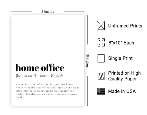 Poster Master Definition of Home Office Print - Typography Poster - Dictionary Art - Minimal Gift for Boss & Colleague - Funny Decor for Office, Workplace or Dorm - 8x10 UNFRAMED Wall Art - color: Style13, size: 8"L x 10"W