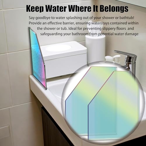 Shower Splash Guards for Bathrooms, 2 Pack, 8.3" x 7.1", Water Barrier, Easy Install