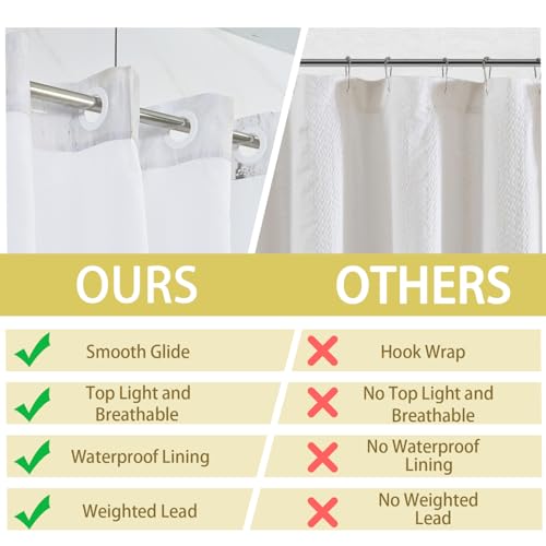 No Hook Floral Shower Curtain and Liner Set 71x74inch | Spring Yellow Poppy Flower Pattern, Modern Waterproof Fabric Bath Tub Curtain for Farmhouse Bathroom, Breathable Mesh Top - color: Yellow 04