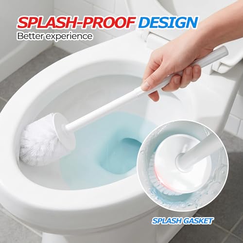 FORASTO 2Pack Toilet Bowl Brush and Holder Set - Toilet Scrubber Brush,Cleaning Brush,Bathroom Decor,Household Essentials,Cleaning Supplies,Home Essentials,White - color: White, size: 2PACK