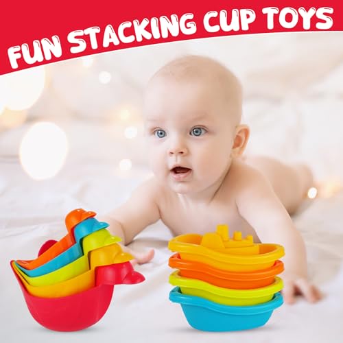 Baby Bath Toys for Kids,12 PCS Mold Free Bath Toys for Toddlers with Floating Boats,Watering Can,Floating Ducks & Bath Spoons, Bathtub Water Pool Toys for Babies and Toddlers - size: #1
