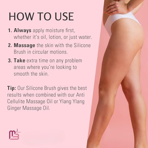 Cellulite Massager Brush, Anti-Cellulite Silicone Body Scrubber for Skin Smoothing, Toning, and Firming, Handheld Exfoliator for Scalp and Muscles by M3 - size: Silicone Brush