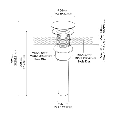 KAIYING Pop Up Drain, Bathroom Sink Drain Stopper, Vessel Sink Drain Assembly with Detachable Basket Stopper, Anti-Explosion and Anti-Clogging Drain Strainer (NO Overflow, Brushed Brass) - color: Brushed Brass, style: NO Overflow