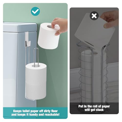 Conworld Toilet Paper Holder Brushed Nickel for 6 Roll Tissue, 2 Packs Bathroom Toilet Paper Storage Over The Tank, Stainless Steel Rustproof Hanging Toilet Roll Holder for Bathroom, RV, Camper,Silver - color: Silver,hold 3 Rolls-2 Pcs
