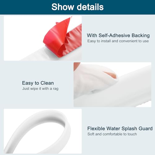 uxcell 98 Inch Collapsible Shower Barrier Stopper Water Splash Guard Blocker 98"Lx0.6"Wx1.2"H for Bathroom Kitchen Wet and Dry Separation, White - color: White, size: 98"Lx0.6"Wx1.2"H