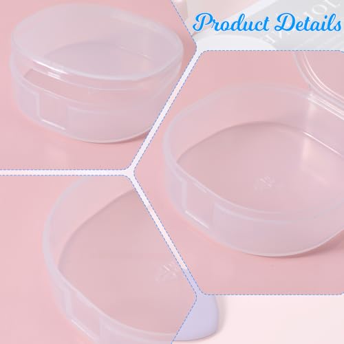 QfwdfcTrenz 4Pcs Plastic Cotton Square Holder Cosmetic Cotton Pads Holder Travel Portable Travel and Sealed for Makeup Remover Cottons Ball, White