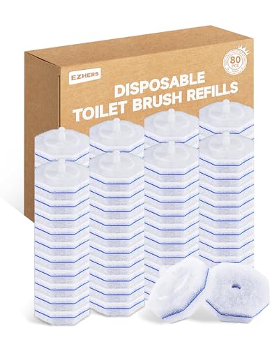 80 Count Toilet Wand Refills for Clorox, 5X Cleaning Power Toilet Bowl Wand Refills & High-Density Disposable Toilet Brush Scrubber - No Falling Apart, Instant Foam for Bathroom Cleaning - size: 1 Count (Pack of 80)