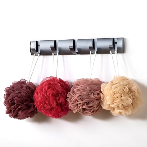 MTDLYICE Loofah Sponge XXL-100g 4 Pack, Bath Sponge Soft Mesh Shower Puff Loofah for Men, Exfoliating Body Scrubber for Women, Shower Accessories (Cherry Red) - style: 100g Cherry Red