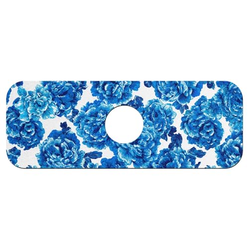 Faucet Fast Absorbent Pad - Blue Rose Drying Pad, Suitable For Kitchen, Bathroom, Island And Other Scenes - color: Blue Rose