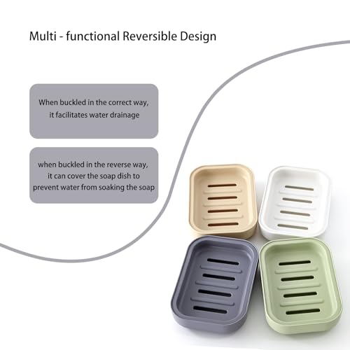 Double Layer Plastic Draining Soap Dish, 4 Pack