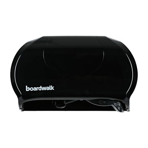 Boardwalk R3670BKBW 13 in. x 6.75 in. x 8.75 in. Standard Twin Toilet Tissue Dispenser - Black