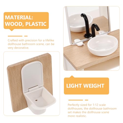 1set Dollhouse Bathroom Set: Dollhouse Bathroom Furniture Accessories 1 12 Scale Mini Shower Room AdornmentsSink Scale Shower Toilet Bathtub Stool for Doll Accessories - style: A