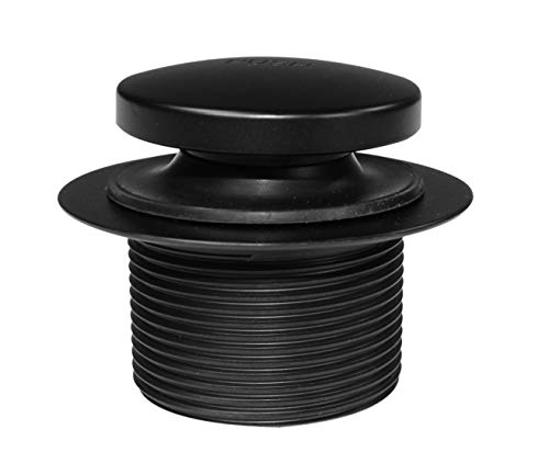 Westbrass A931K-62 Universal 1-3/8" Fine Thread Tip-Toe Bathtub Drain Plug Trim Set with One-Hole Overflow Faceplate and 1-1/2" Adapter Bushing, Matte Black - color: Brass