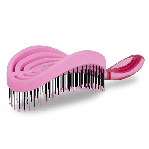NuWay® DoubleC® Pro Professional Detangling Hair Brush – Patented Double Curve Scalp Care Brush for Gentle Detangling, Blow-Dry Styling & Wet or Dry Hair (Red Violet) - color: Red Violet