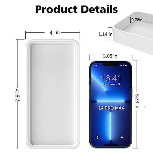 Gurygo 2 Pack 8" Ceramic Vanity Tray - Kitchen Tray for Soap Bottles - Small Rectangular Vanity Tray for Bathroom - Vanity Trays for Bathroom - Kitchen Soap Dispenser Tray,White - color: White, size: 7.9";Set/2