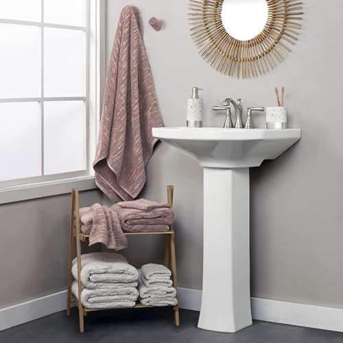 SKL Home CloudSoft 100% Cotton Luxury 6-Piece Towel Set, 600 GSM, Ultra Plush & Absorbent - 2 Bath Towels, 2 Hand Towels, 2 Washcloths, Clay - color: Clay, style: 6-Piece Towel Set