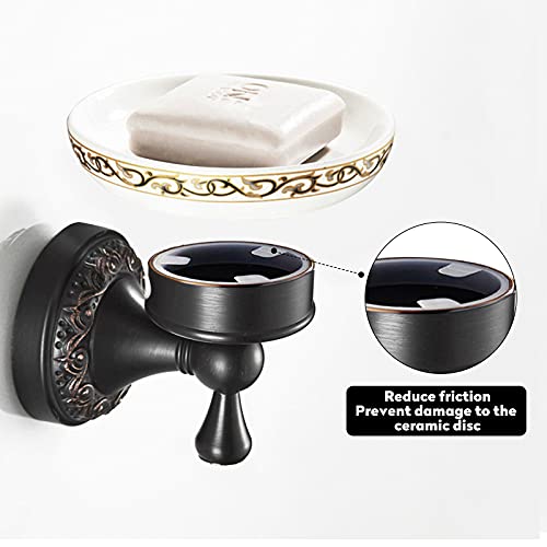 Leyden Bronze Soap Dish, Oil Rubbed Bronze Bathroom Accessories Soap Holder Shower Room Soap Dish Stand Organizer Tray Ceramic Dish Brass Retro Wave Pattern Design - color: Orb