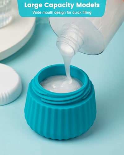Mrsdry Travel Containers for Toiletries 4 Pack, TSA Approved Travel Size Toiletries, Travel Size Containers, With Clear Bag Leak Proof Silicone Jars, Travel Essentials Creams Jars Carrying Small Items - color: Blue, size: 3 oz