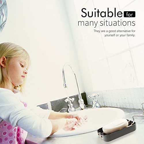 Soap Dishes for Bar Soap, Black Bathroom Soap Holder, Bamboo Soap Dishes Holder for Bathroom Shower, Bathroom Sink Soap Dish - color: 1pcs-black
