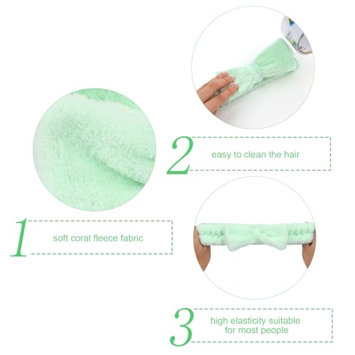 Semato Bachelorette Party Favor Set Bride and Bridesmaid Spa Headband Skincare Headbands for Women Gifts and Party Supplies (green) - color: green