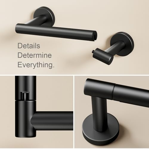 POKIM Matte Black Toilet Paper Holder, Stainless Steel Double Post Pivoting Wall Mount Holder, Fits Mega Large/Jumbo Rolls, Commercial Bathroom Tissue Dispenser for Home & Commercial Use - color: Matte Black, size: Classic