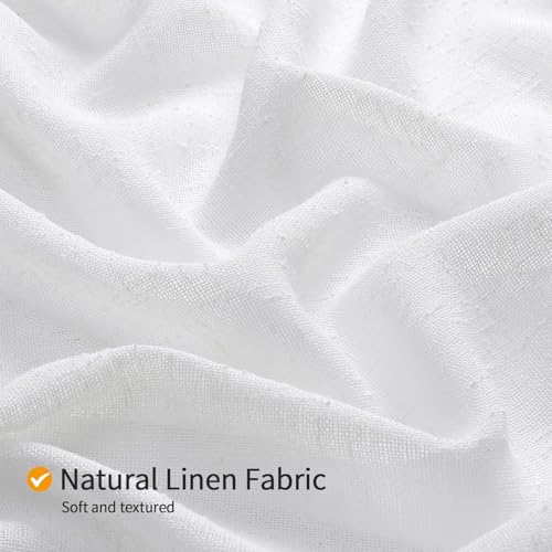 Gibelle Extra Long Boho Farmhouse Shower Curtain Set with Liner, Linen Bohemian French Country Bath Curtain 72x84 - White - color: White-liner Set, size: 72"W x 84"L (Pack of 1)