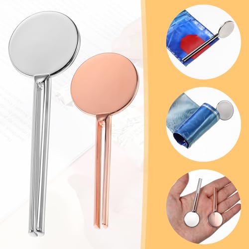 Toothpaste Squeezer 2 Pcs Metal Tube Squeezers Key L&S Stainless Steel Manual Dispenser Roller Tube Bathroom and Kitchen Gadgets for Maximize Creams Paint Makeup & Beyond - 2 Different Color