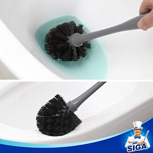MR.SIGA Toilet Plunger and Bowl Brush Combo for Bathroom Cleaning, Gray, 1 Set - color: Gray