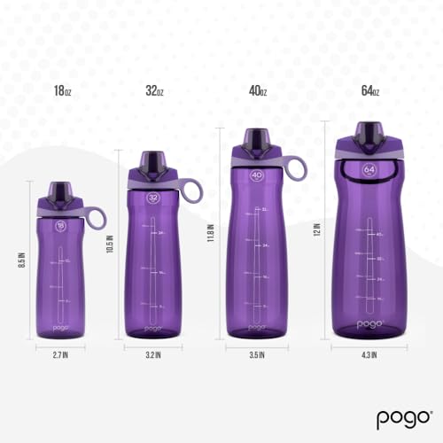 Pogo BPA-Free Tritan Plastic Water Bottle with Chug Lid, 40 Oz, Purple - color: Purple, size: 40 Ounces
