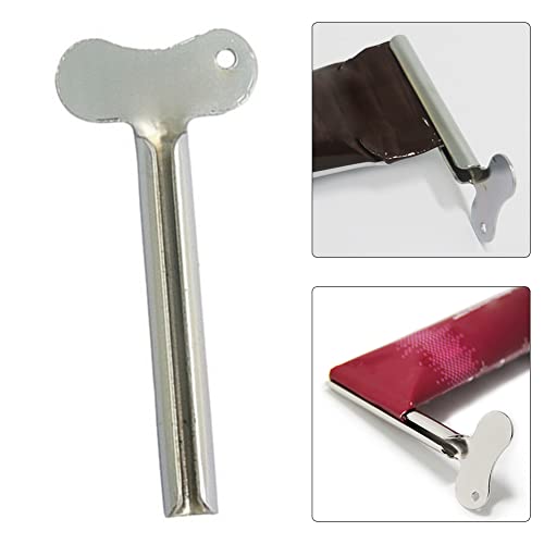 Xiaokeis 2 Pcs Toothpaste Squeezer, Stainless Steel Toothpaste Tube Squeezer, Key Cream Tube Squeezing Paint Squeezer Tube Squeezer Tool, Money Saving Bathroom Tools(Silver)