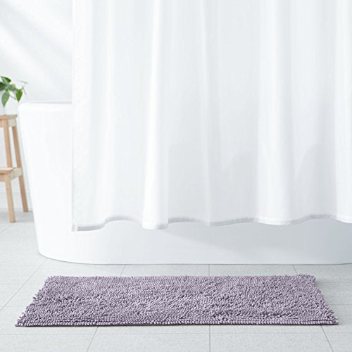 Amazon Basics Non-Slip Microfiber Absorbent Plush Shag Bathroom Rug Mat, Machine Washable, 21" x 34", Lavender (Pack of 12) - color: Lavender, size: 1'9" x 2'10" (Rectangular) (Pack of 12)