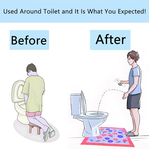 Toilet Floor Protector From Urine 15 Pack Disposable Toilet Mats Provides Ideal Liquid Absorption Great for Toilet Training or Keeping Your Floors Clean (Printed Mats) - style: Printed Mats