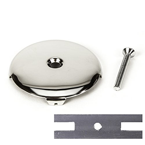 PF WaterWorks Universal Bathtub/Bath Tub Drain Single/One (1) Hole Overflow Face Plate - Matching Screw - Adapter for 2 Hole; Chrome; PF0930-CH - color: Chrome, style: 1 Hole