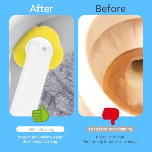 72PCS Disposable Toilet Cleaning Brush Wand Cleaner Refills, Contains Only the Brush Head, Disposable Toilet Cleaning Pads, Bathroom Toilet Bowl Brush and Holder Set (Refills) - color: Refills