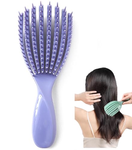 Unisex Soft And Elastic Scalp Massage Comb Massager, Shampoo And Itching Comb Does Not Hurt The Scalp And Hair, Can Also Be Used For Curly Hair Care (Purple, Large) - color: Purple, size: Large