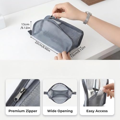 Fauppt Portable Lightweight Travel Toiletry Bag Standing Toiletry Bag,2026 EVA Mesh Cosmetic Waterproof Bag Travel Essentials (White*1) - color: White*1
