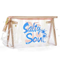 COSHAYSOO Sunscreen Bag Clear Makeup Toiletry Pouch Beach Vacation Essentials for Women Teen Girls Trip Gifts Summer Pool Travel Must Have Accessories Waterproof Stuff - color: Multi-Salty Soul